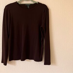 Ralph Lauren Chocolate Brown  Top large used condition